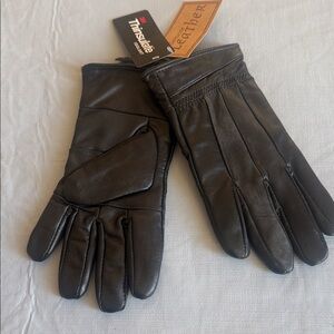 Black Leather Gloves with Thinsulate Lining